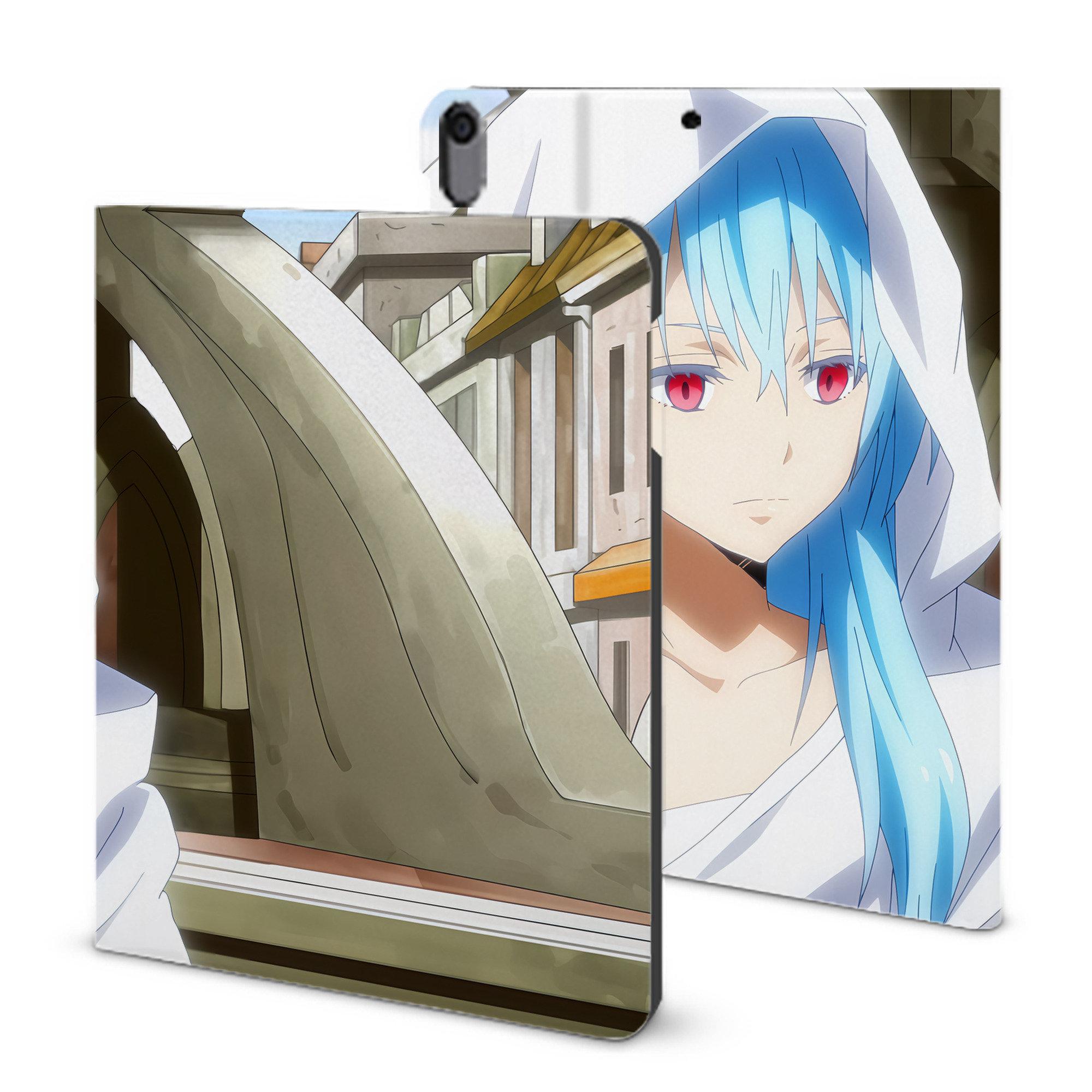 （画像用） 転スラ Regarding Reincarnated to Slime IPad ケース ブック型 PUレザー TPU 耐衝撃 軽量 薄型 ペン収納なし 全面保護 IPad 各モデル対応